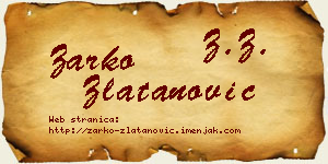 Žarko Zlatanović vizit kartica